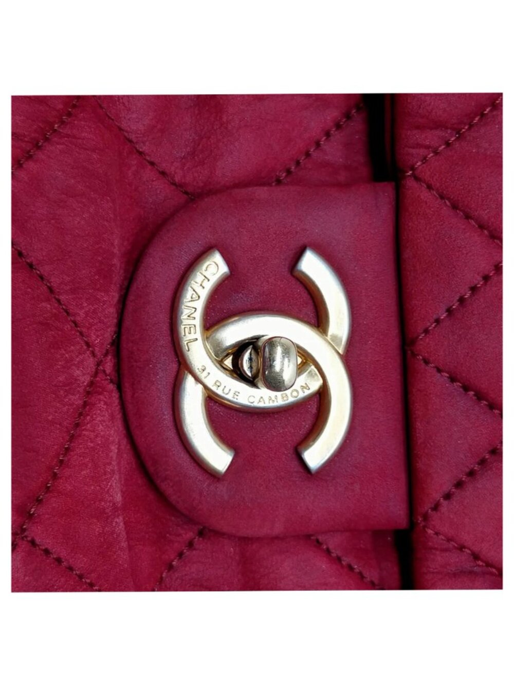 Authentic Chanel Quilted Flap Bag Red Leather Gold Chain Shoulder Bag Luxury - Picture 10 of 16